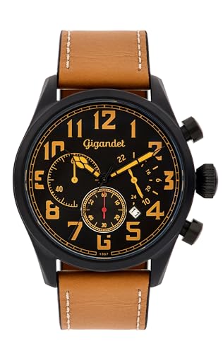 Gigandet Herren Analog Japanisches Quarzwerk Uhr mit Leder Armband 5VNAG4NE/005 von Gigandet