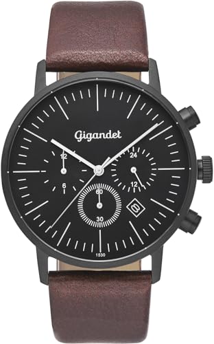 Gigandet Herren Analog Japanisches Quarzwerk Uhr mit Leder Armband 6VNAG22NE/004 von Gigandet