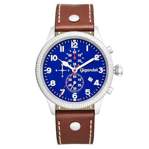 Gigandet Herren Analog Japanisches Quarzwerk Uhr mit Leder Armband 6VNAG34NE/002 von Gigandet