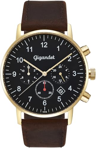 Gigandet Herren Analog Japanisches Quarzwerk Uhr mit Leder Armband 9VNAG21NE/002 von Gigandet