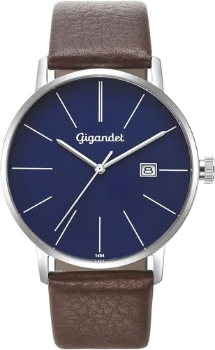 Gigandet Herren Analog Japanisches Quarzwerk Uhr mit Leder Armband 9VNAG42NE/012 von Gigandet