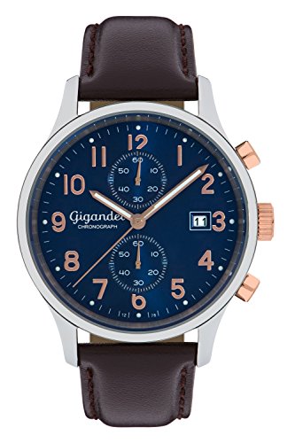 Gigandet Herren-Armbanduhr Chronograph Quarz Analog mit Lederarmband Skyscraper G49-001 von Gigandet