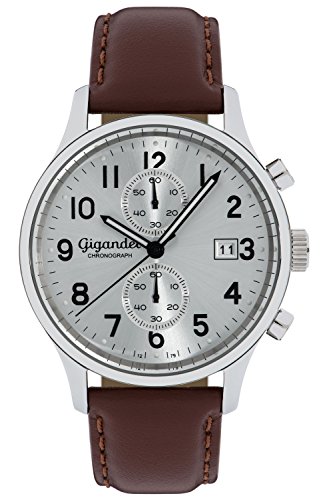 Gigandet Herren-Armbanduhr Chronograph Quarz Analog mit Lederarmband Skyscraper G49-002 von Gigandet