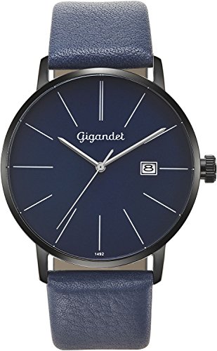 Gigandet Herren-Armbanduhr Minimalism Quarz Analog Leder blau G42-010 von Gigandet