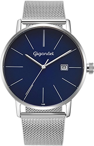 Gigandet Herren-Armbanduhr Minimalism Quarz Analog mit Edelstahlarmband Silber G42-014 von Gigandet