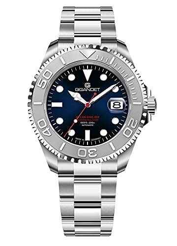 Gigandet Herren-Automatikuhr Ocean King - Made in Germany - Saphirglas - Swiss Super Luminova - Edelstahl - 300m/30bar wasserdicht - G404-003M von Gigandet