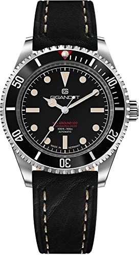 Gigandet Herren-Automatikuhr Sea Ground 100 Vintage - Made in Germany - Saphirglas - Swiss Super Luminova - Edelstahl - Taucheruhr - 100m/10bar wasserdicht - 40mm - G100-003 von Gigandet