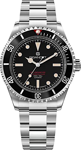 Gigandet Herren-Automatikuhr Sea Ground 100 Vintage - Made in Germany - Saphirglas - Swiss Super Luminova - Edelstahl - Taucheruhr - 100m/10bar wasserdicht - 40mm - G100-003M von Gigandet