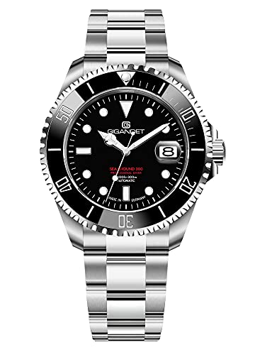 Gigandet Herren-Automatikuhr Sea Ground 300 Ceramic Date - Made in Germany - Keramiklünette - Saphirglas - Swiss Super Luminova - Edelstahl - 300m/30bar wasserdicht - G300-013M-C von Gigandet