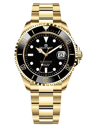 Gigandet Herren-Automatikuhr Sea Ground 300 Ceramic Date - Made in Germany - Keramiklünette - Saphirglas - Swiss Super Luminova - Edelstahl - 300m/30bar wasserdicht - G300-018M-C von Gigandet