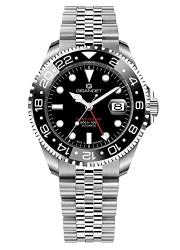 Gigandet Herren-Automatikuhr World Trip GMT - Made in Germany - Swiss Made Automatikuhrwerk SW330-2 - Keramiklünette - Saphirglas - Verschraubtes Edelstahlarmband - 300m/30bar - G1000-004M-C Gigandet Herren-Automatikuhr World Trip GMT - Made in Germany - Swiss Made Automatikuhrwerk SW330-2 - Keramiklünette - Saphirglas - Verschraubtes Edelstahlarmband - 300m/30bar - G1000-004M-C von Gigandet
