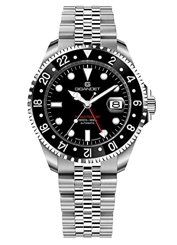 Gigandet Herren-Automatikuhr World Trip GMT - Made in Germany - Swiss Made Automatikuhrwerk SW330-2 - Saphirglas - Super Luminova - Verschraubtes Edelstahlarmband - 300m/30bar - Schwarz - G1000-001M Gigandet Herren-Automatikuhr World Trip GMT - Made in Germany - Swiss Made Automatikuhrwerk SW330-2 - Saphirglas - Super Luminova - Verschraubtes Edelstahlarmband - 300m/30bar - Schwarz - G1000-001M von Gigandet
