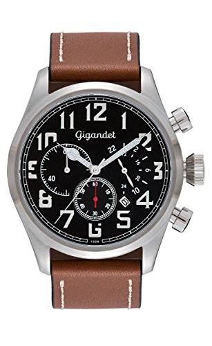 Gigandet Herrenuhr Chronograph Quarzwerk mit Lederarmband Interceptor G4-002 von Gigandet