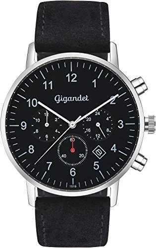 Gigandet Herrenuhr Minimalism Dualzeit-Uhr Analog mit Lederarmband G21-003 von Gigandet