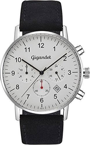 Gigandet Herrenuhr Minimalism Dualzeit-Uhr Analog mit Lederarmband G21-001 von Gigandet