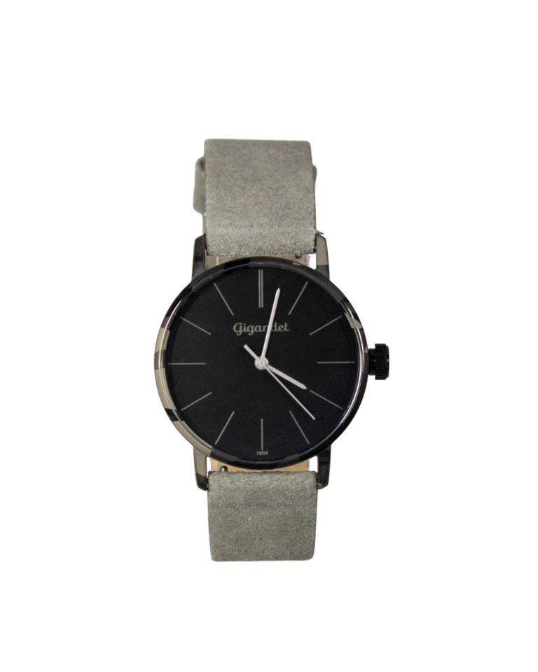 Gigandet Quarzuhr Armbanduhr Damen Quarz Edelstahl Lederband Schwarz Grau G43-044, Mineralglas, schlicht von Gigandet