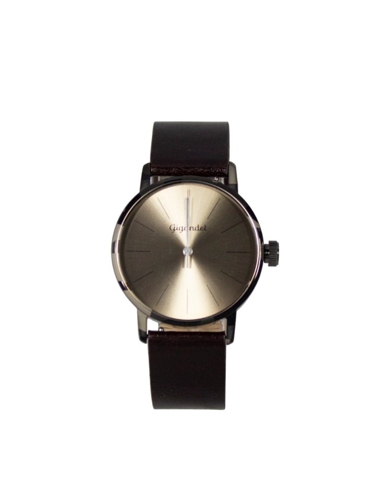Gigandet Quarzuhr Armbanduhr Damen Quarz Edelstahl Lederband Schwarz Hellbraun G43-033 von Gigandet