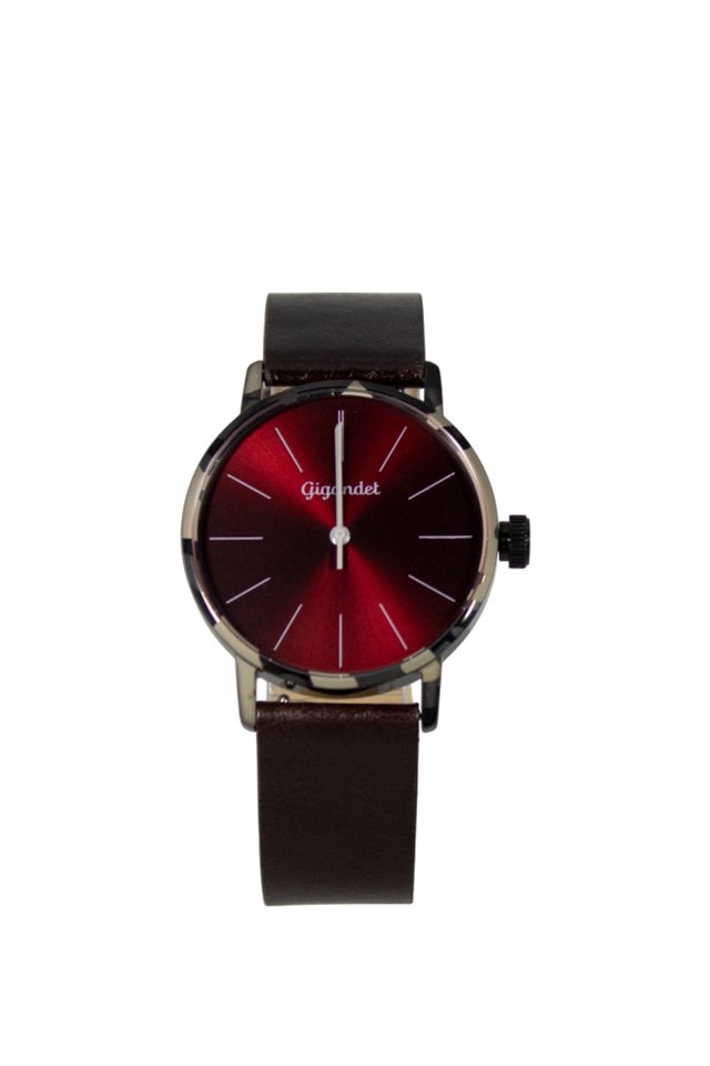 Gigandet Quarzuhr Armbanduhr Damen Quarz Edelstahl Lederband Schwarz Rot G43-034 von Gigandet