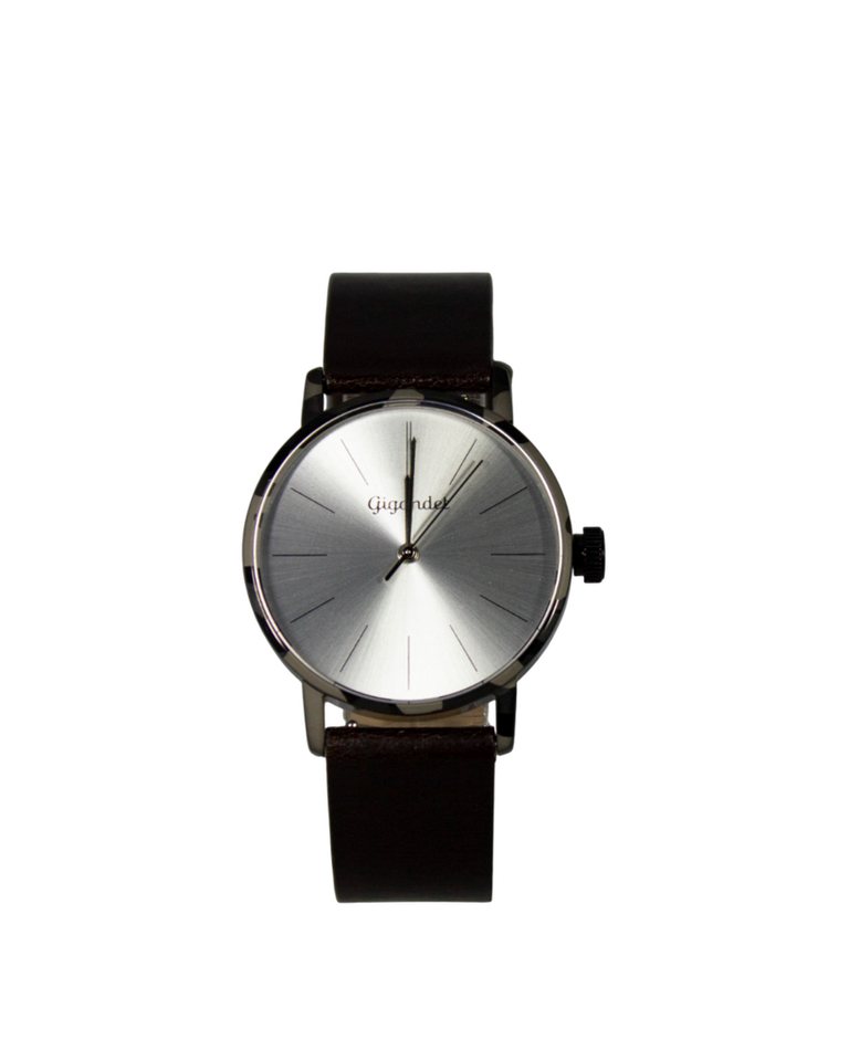 Gigandet Quarzuhr Armbanduhr Damen Quarz Edelstahl Lederband Schwarz Silber G43-035 von Gigandet