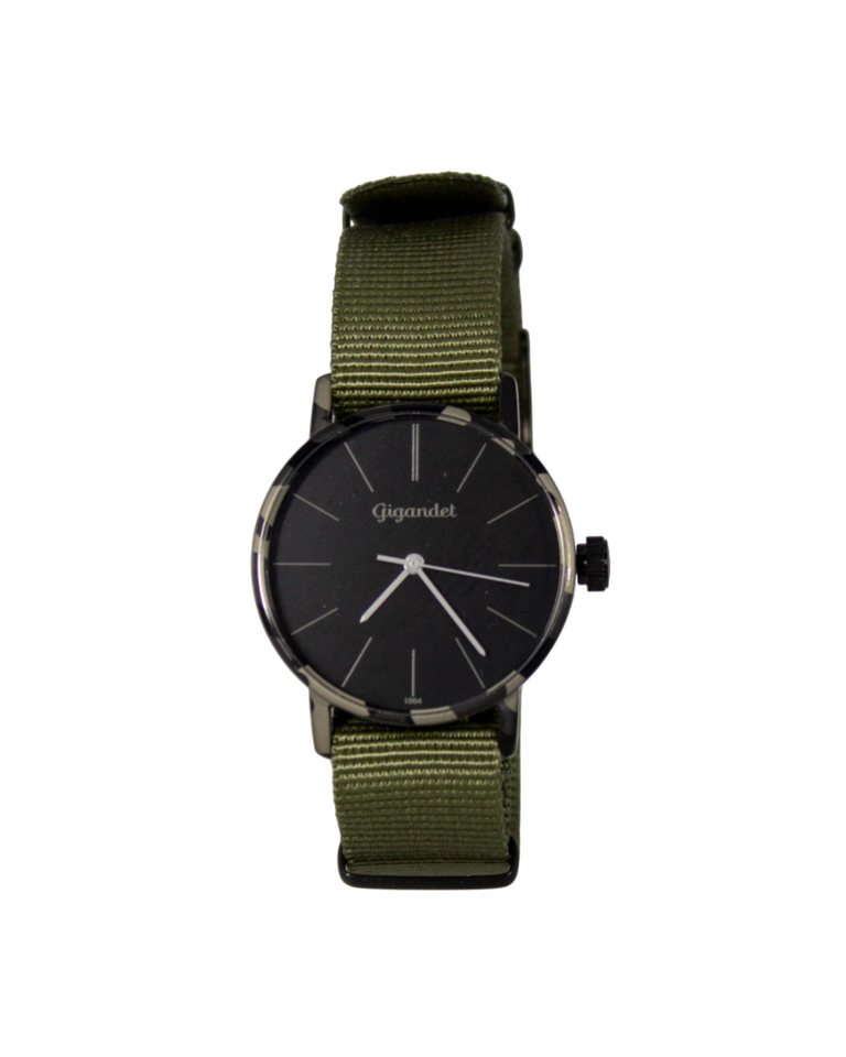 Gigandet Quarzuhr Armbanduhr Damen Quarz Edelstahl Nylon Schwarz Grün G43-037, Mineralglas, schlicht von Gigandet