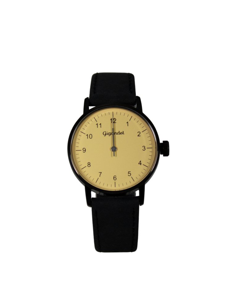 Gigandet Quarzuhr Armbanduhr Damen Quarz Schwarz Edelstahl Lederband Beige G27-014 von Gigandet