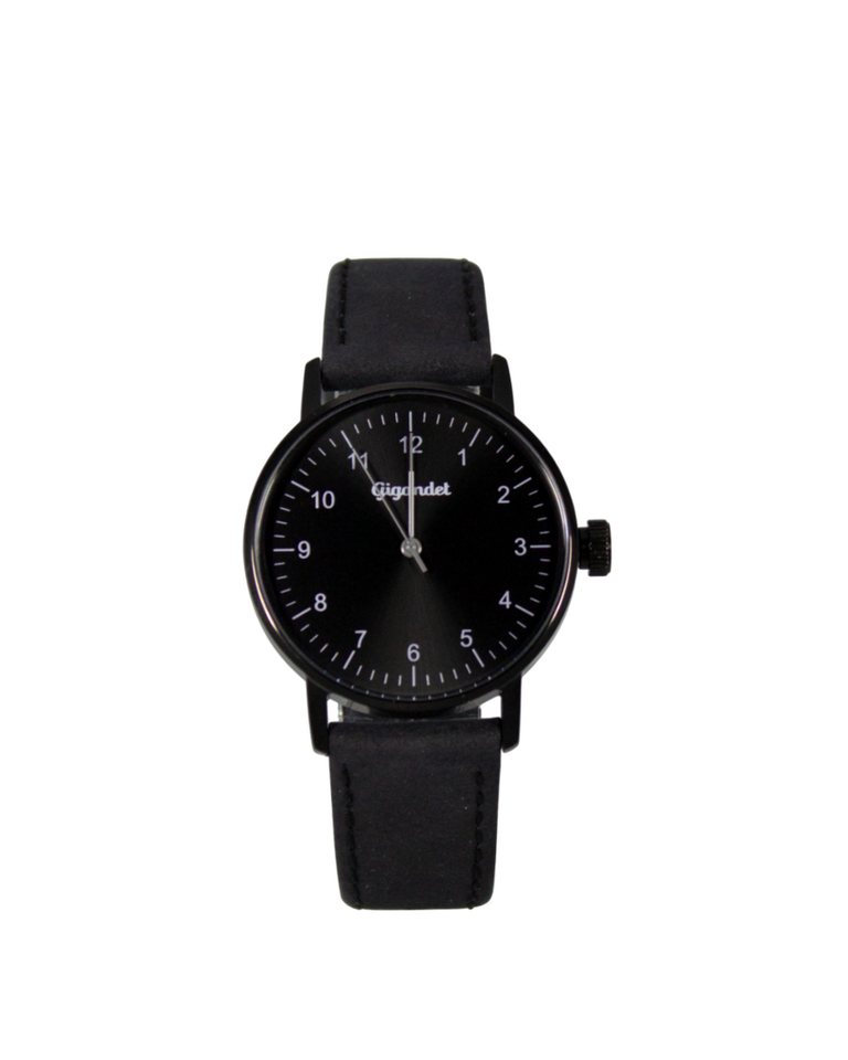 Gigandet Quarzuhr Armbanduhr Damen Quarz Schwarz Edelstahl Lederband Grau G27-009 von Gigandet