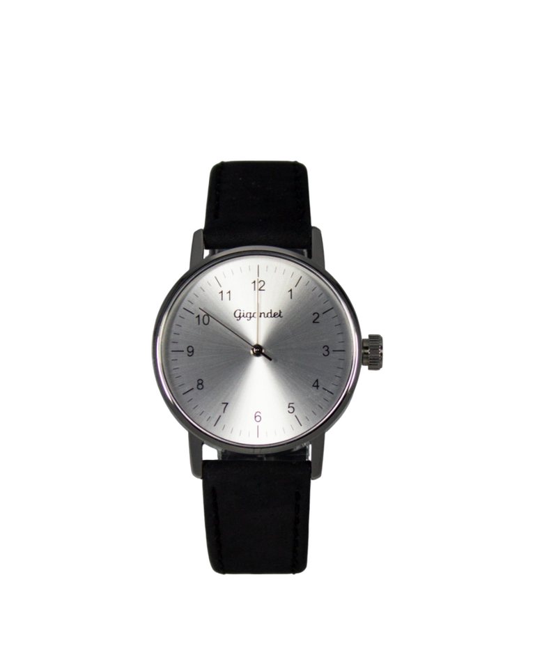 Gigandet Quarzuhr Armbanduhr Damen Quarz Schwarz Edelstahl Lederband Silber G27-008 von Gigandet