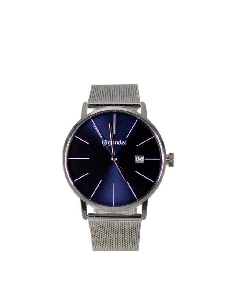 Gigandet Quarzuhr Armbanduhr Herren Edelstahl Silber Dunkelblau G42-023, Mineralglas, Datumsanzeige von Gigandet