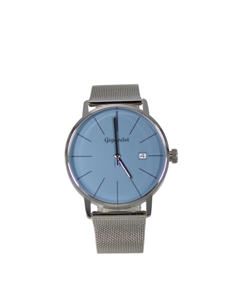 Gigandet Quarzuhr Armbanduhr Herren Edelstahl Silber Hellblau G42-020, Mineralglas, Datumsanzeige von Gigandet