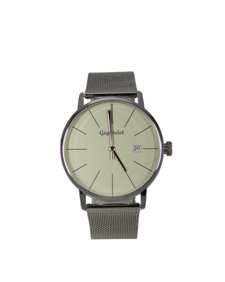 Gigandet Quarzuhr Armbanduhr Herren Edelstahl Silber Kaki G42-019, Mineralglas, Datumsanzeige von Gigandet