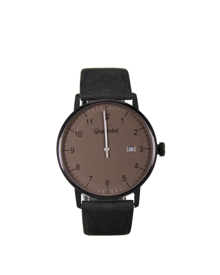 Gigandet Quarzuhr Armbanduhr Herren Quarz Schwarz Edelstahl Datum Braun G26-013, Mineralglas, Datumsanzeige, arabische Ziffern von Gigandet