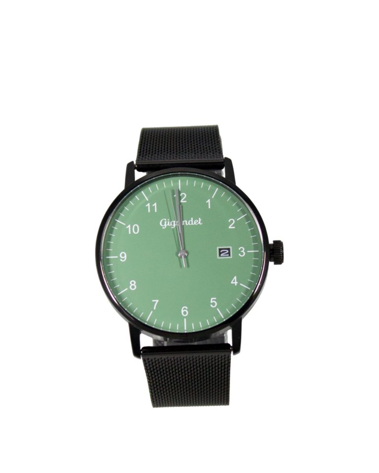 Gigandet Quarzuhr Armbanduhr Herren Quarz Schwarz Edelstahl Datum Petrol G26-008, Mineralglas, Datumsanzeige, arabische Ziffern von Gigandet