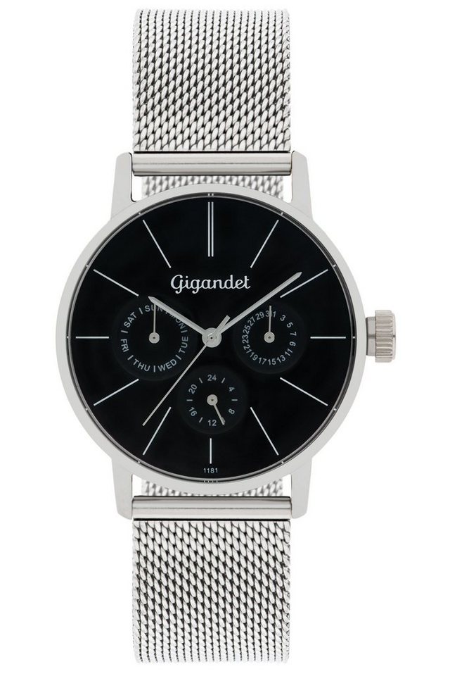 Gigandet Quarzuhr Minimalism, Mineralglas, Tag- und Datumsanzeige, 24-Std. Anzeige von Gigandet