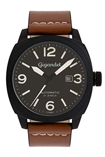 Gigandet Red Baron Herrenuhr Automatik Fliegeruhr Analog Lederarmband schwarz G9-005 von Gigandet