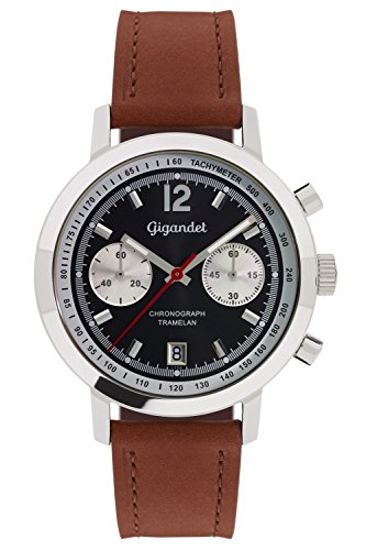 Gigandet Herren-Armbanduhr Chronograph Quarz Analog Leder braun Tramelan G10-006 von Gigandet