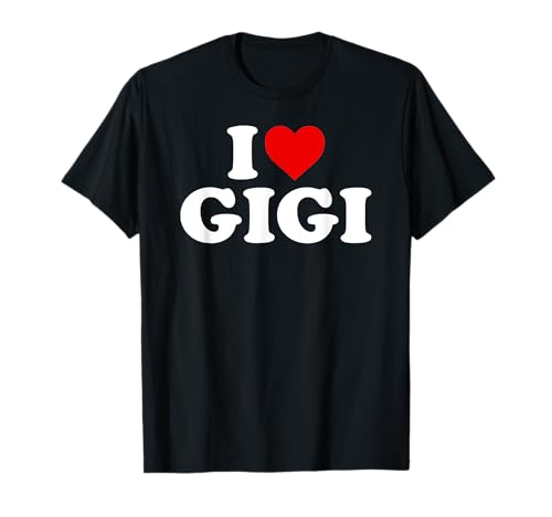 Gigi Gifts Ich Liebe Gigi T-Shirt Damen Unisex Kinder Schwarz Klein Klassisches V-Ausschnitt Kurzarm T-Shirt Gigi Gifts Ich Liebe Gigi T-Shirt Damen Unisex Kinder Schwarz Klein Klassisches V-Ausschnitt Kurzarm T-Shirt von Gigi Gifts