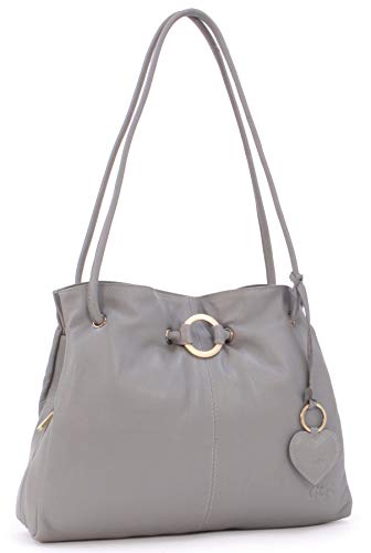 Gigi - Leder - Damenhandtasche/Schultertasche - OTHELLO 4323" - Grau von Gigi