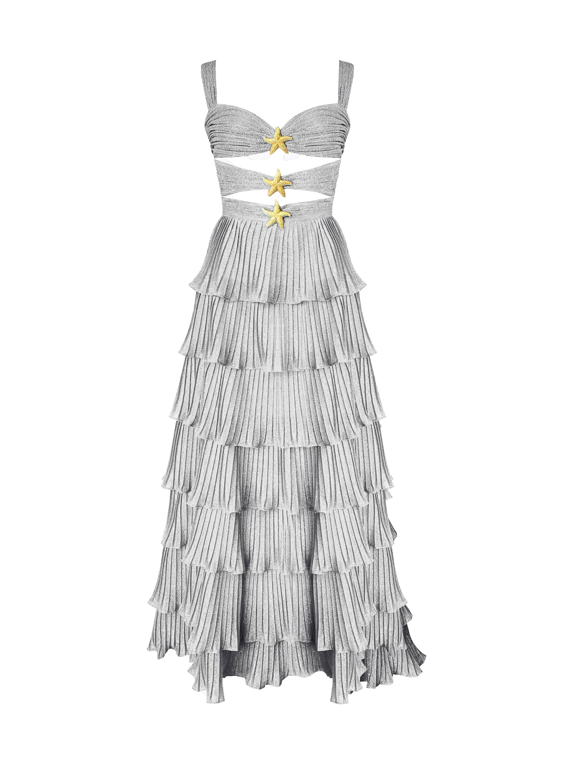 Gigii's | Devin Mermaid - Silver | Women's Silver Maxi dresses von Gigii's