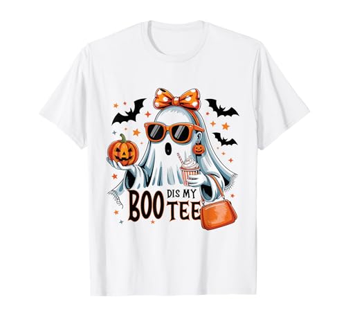 Lustiges Halloween Motiv mit stylischem Geister-Mädchen T-Shirt von Gigis Halloween Shop