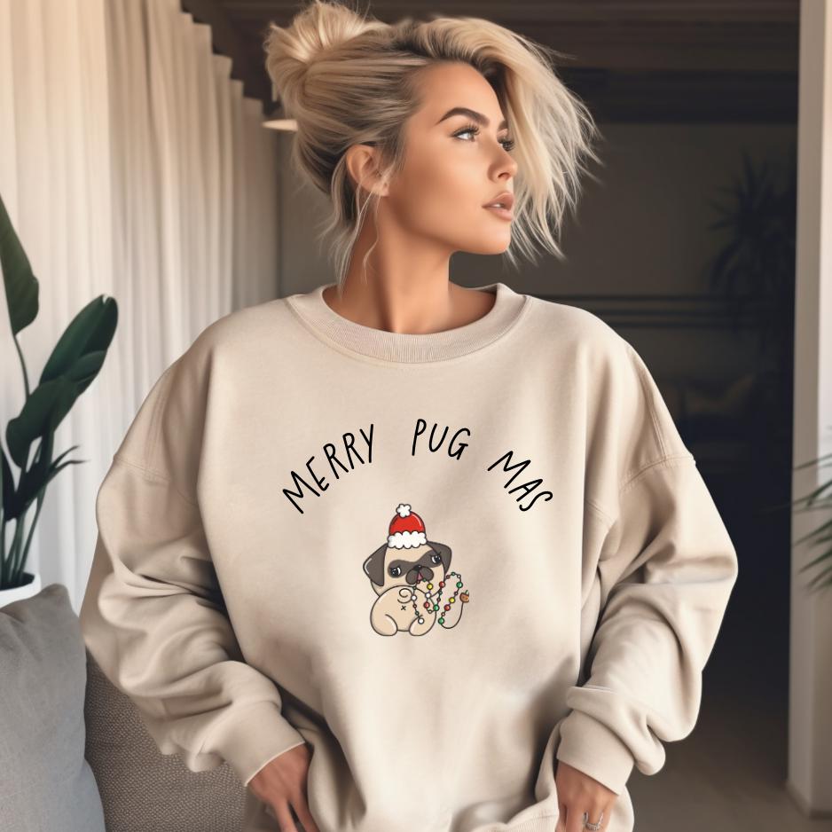 Merry Pug Mas, Owner, Mops Liebhaber, Dog Mom Dad Gift, Cute Owner Apparel, Weihnachtspullover Lover, Geschenk Hundebesitzer Merry Pug Mas, Owner, Mops Liebhaber, Dog Mom Dad Gift, Cute Owner Apparel, Weihnachtspullover Lover, Geschenk Hundebesitzer von GigisFashionPrint