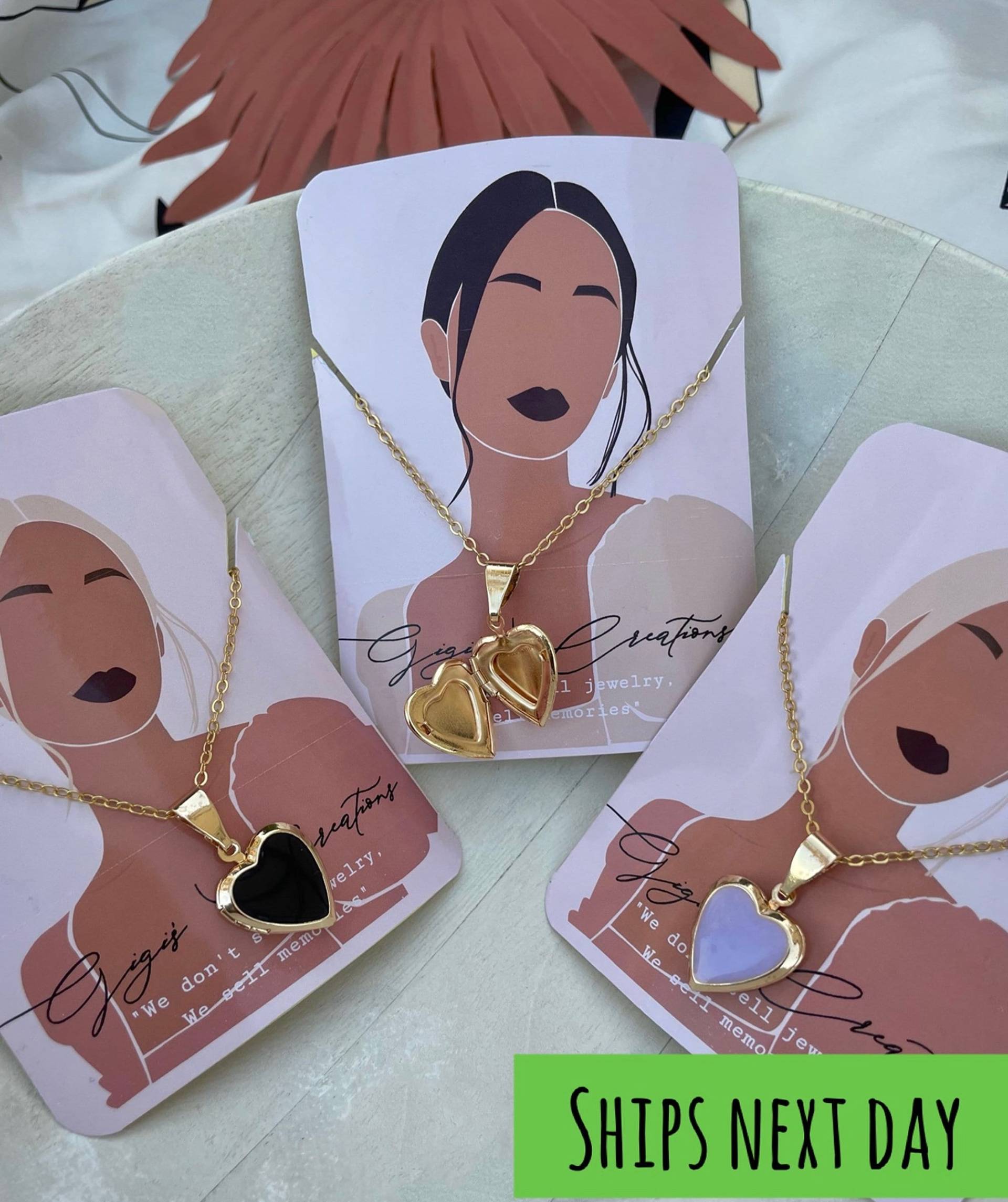 Gold Herz Medaillon Halskette Mit Bild Enthalten Filled Photo Frame Charm Personalisiertes Geschenk Für Sie Günstige Schmuck Farben Muttertag von Gigiscraftss