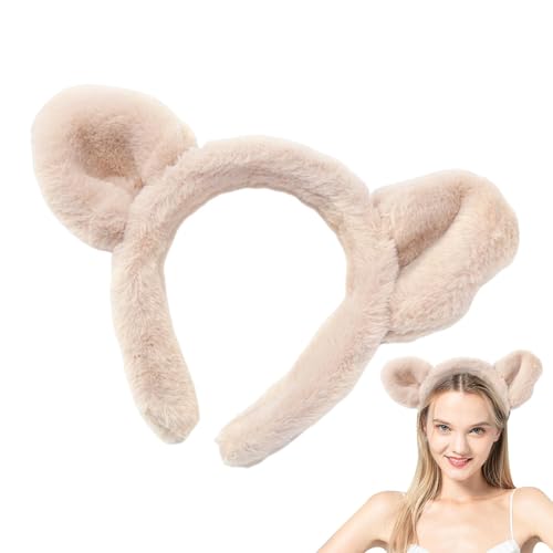 Gihioue Bärenohren Stirnband Erwachsene,Bären Stirnband,Süßes Plüsch Haarband Bärenohren | Hautpflege-Make-up-Spa-Stirnband zum Waschen des Gesichts, Haarschmuck für Frauen und Mädchen von Gihioue