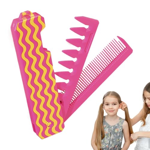 Gihioue Klappkamm, faltbarer Kamm | Herrenkamm mit breiter und feinem Zahn | Falten -Styling -Werkzeug für Frauen Mädchen, tragbare Entspannung des Kämmungshaarbürste für Haare, Bärte und Schnurrbärte von Gihioue