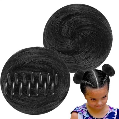 Gihioue Krallenclip Haarknoten, Messy Bun Haarspange - Kreative Clip-in-Krallen-Haarteile - Stilvolle Space-Buns-Haarteile, Krallen-Clip-in-Haarknoten-Haargummi-Verlängerung für Frauen von Gihioue