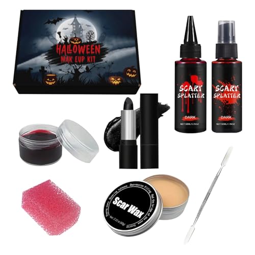 Gihioue SFX Make-up-Set, Wund-Make-up-Set,Halloween SFX Make-up-Set - SFX Cosplay- und Filmkosmetik-Sammlungsset, gruseliges Halloween-Schminkset, sicher für Anfänger von Gihioue