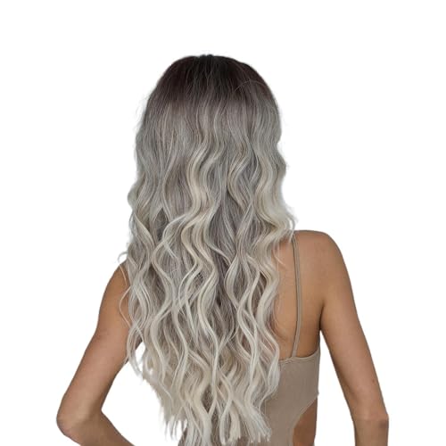 Gihioue Wellige Perücke, lange Haarperücke - Hitzebeständige Spitzen -Vorderperücke - Fashion Headwear Styling Tool, Cosplay -Partyzubehör für Frauen Girls von Gihioue