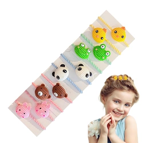 Haarbänder für kleine Mädchen, Haargummis für Kleinkindermädchen - 10 Stück süße Mädchen-Haarseil-Cartoon-Haarbänder | Kleine, kompakte Haar-Accessoires für Mädchen, farbige Haargummis für Kinder von Gihioue