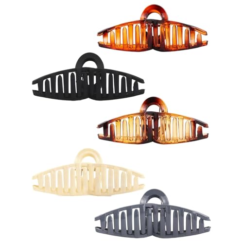 Modische Haarspangen, Haarspangen für Frauen - Rutschfeste große Haarklammern | 5X moderne, farbenfrohe Haarklammer, tragbare Haarklammer für dickes, lockiges, langes Haar von Gihioue