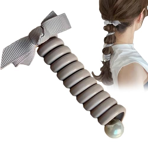 Telefonkabel-Haargummis - Keine Verwicklungen Fliege Haarseil Stirnband,Elastische, wasserdichte Spulen-Haargummis, Pferdeschwanzbänder für Mädchen, Kinder, dickes und lockiges Haar von Gihioue