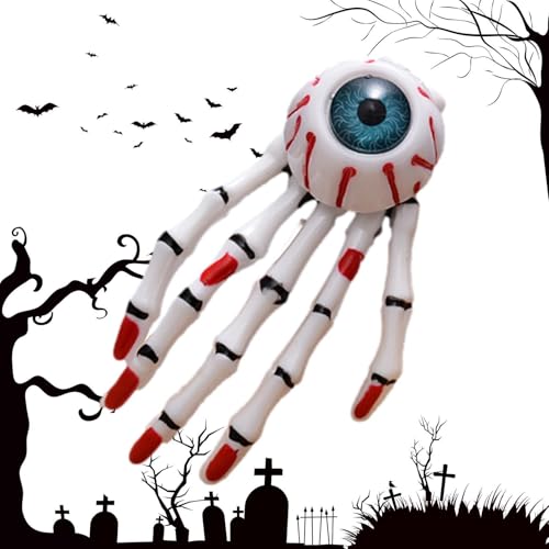 Totenkopf-Hand-Haarspange, Halloween-Skelett-Haarspange - Skelett Hand Halloween Party Gastgeschenk | Augapfel-Halloween-Haarschmuck, modische Punkrock-Teufelskralle für Kinder und Erwachsene Fr von Gihioue